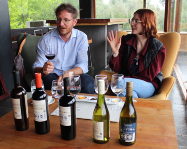 Degustação de vinhos orgânicos produzidos no Vale de Casablanca